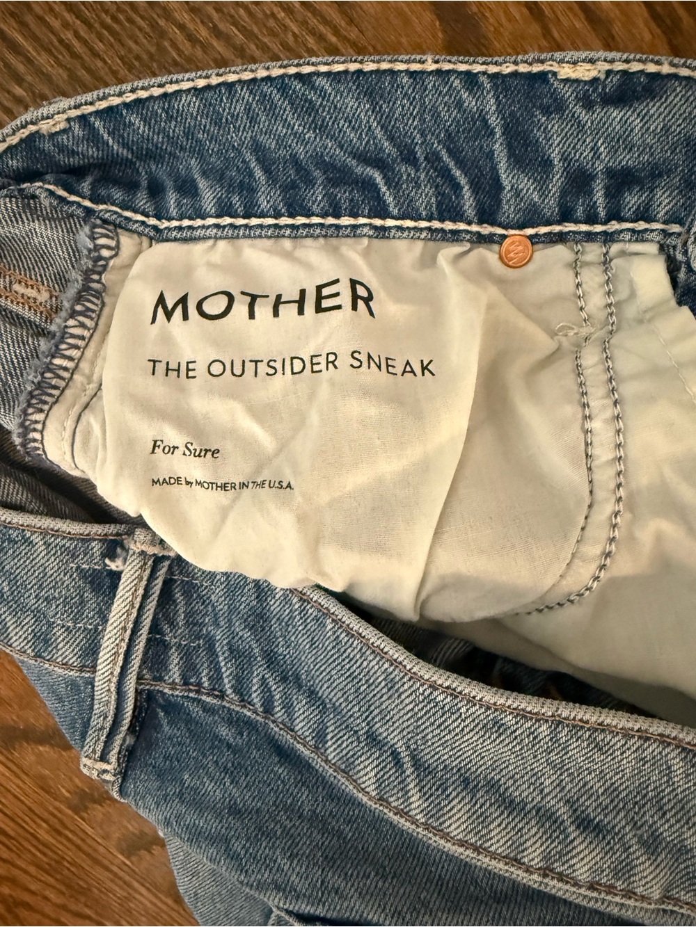 MOTHER The Outsider Sneak Jeans in For Sure, bootcut and great versatile wash. - Picture 7 of 7